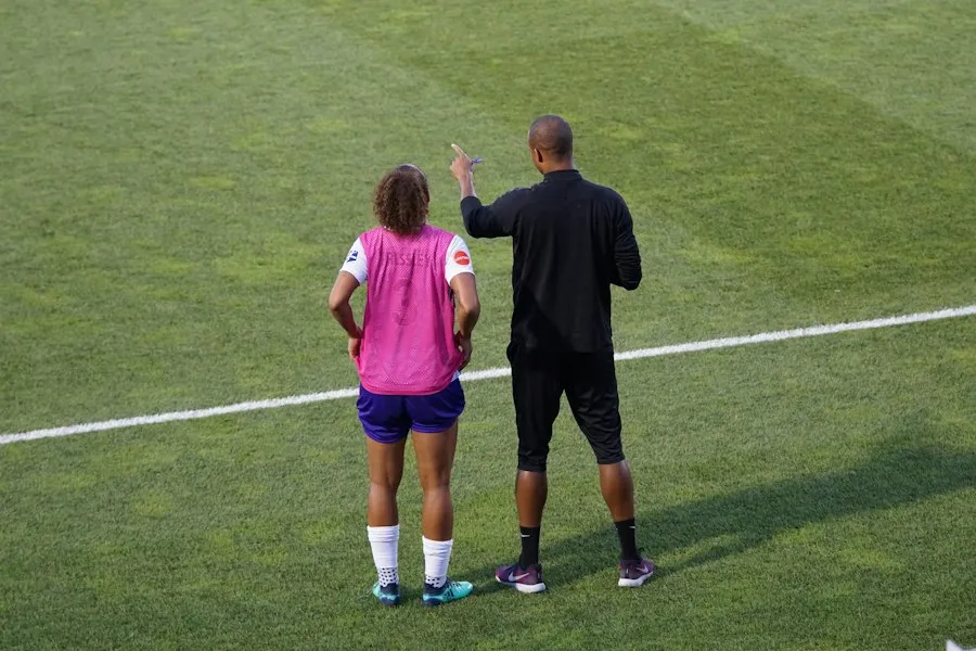 Photo coaches and athletes training